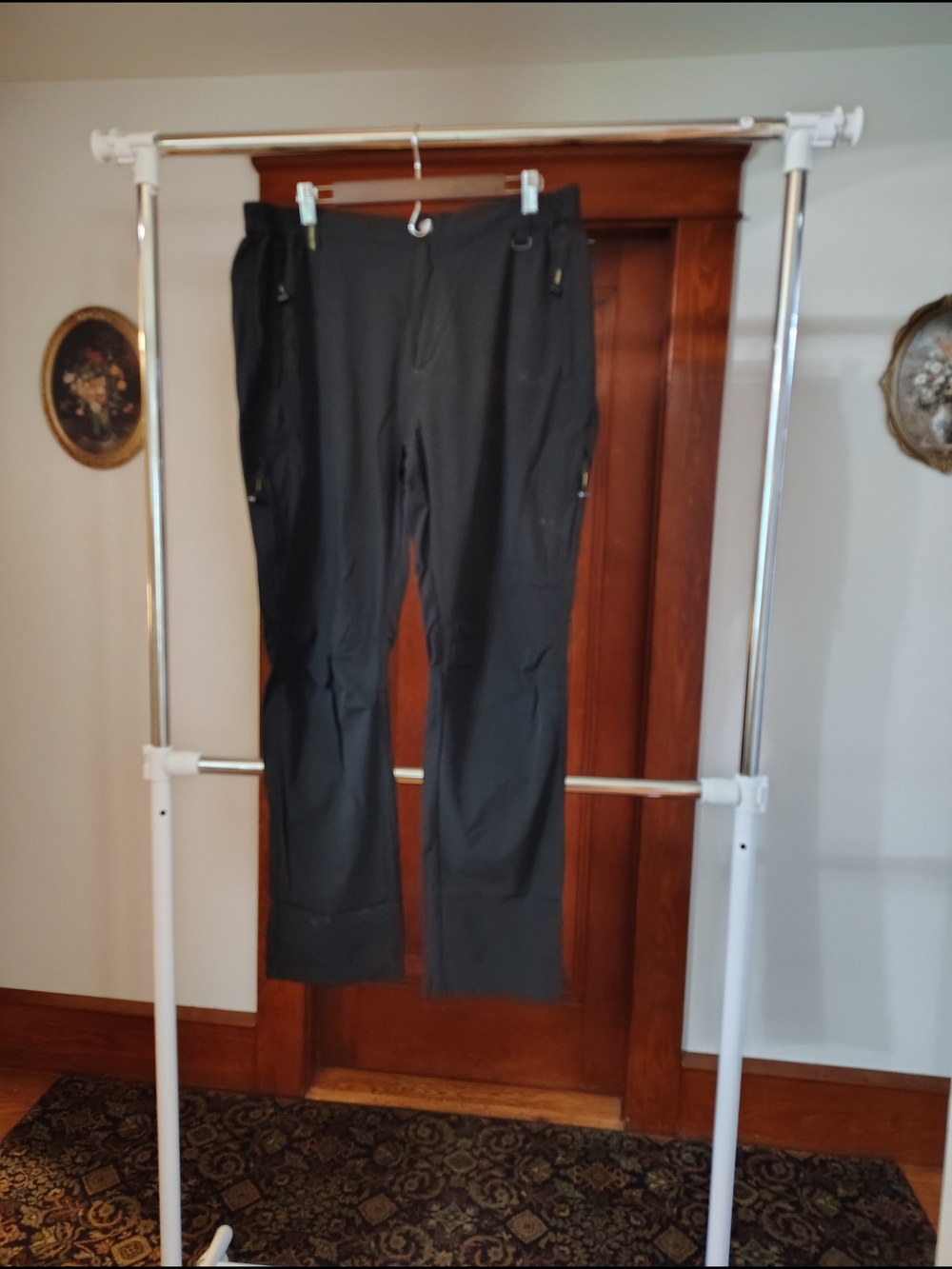 Men's Black Cargo Pants with Multiple Zip Pockets
